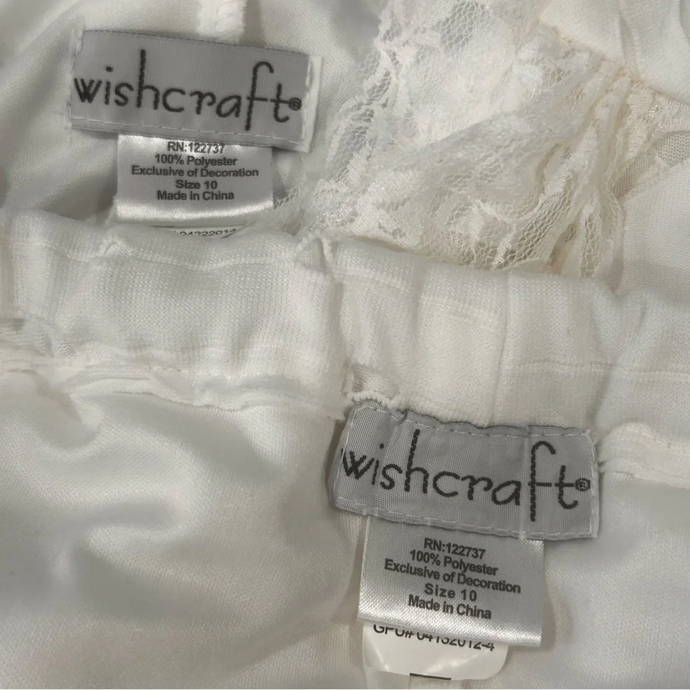 Chasing Fireflies Wishcraft LaceMummy Costume girls size 10 white Halloween 3pc
